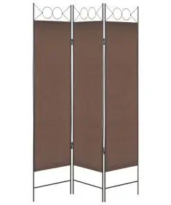 vidaXL 3-Panel Room Divider Brown 120×180 cm