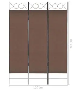 vidaXL 3-Panel Room Divider Brown 120×180 cm