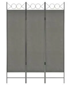 vidaXL 3-Panel Room Divider Anthracite 120×180 cm