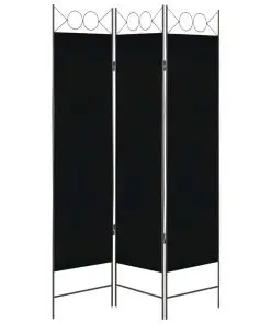 vidaXL 3-Panel Room Divider Black 120×180 cm