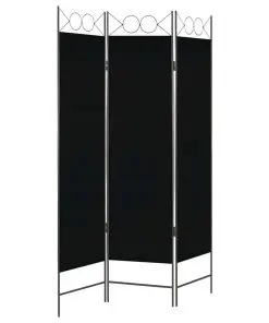 vidaXL 3-Panel Room Divider Black 120×180 cm
