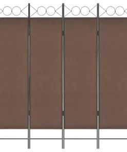 vidaXL 4-Panel Room Divider Brown 160×180 cm