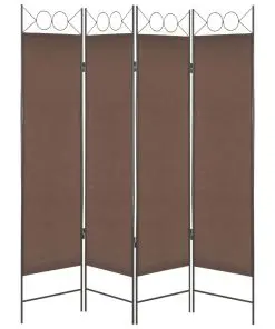 vidaXL 4-Panel Room Divider Brown 160×180 cm