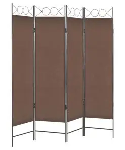 vidaXL 4-Panel Room Divider Brown 160×180 cm