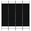 vidaXL 4-Panel Room Divider Black 160×180 cm