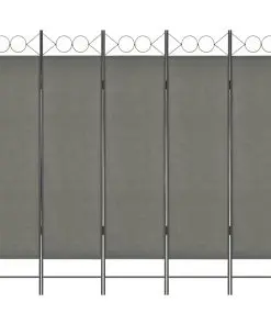 vidaXL 5-Panel Room Divider Anthracite 200×180 cm