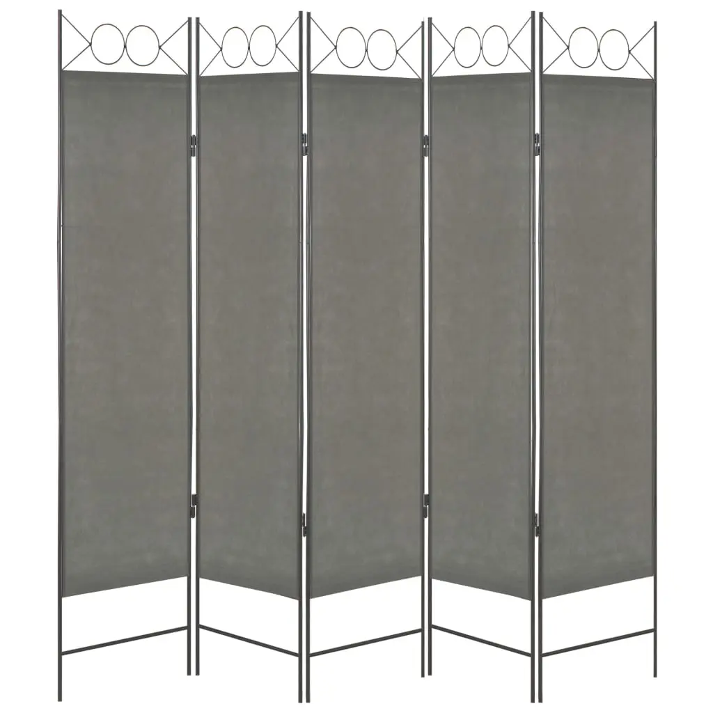 vidaXL 5-Panel Room Divider Anthracite 200×180 cm