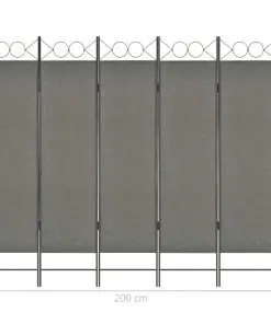 vidaXL 5-Panel Room Divider Anthracite 200×180 cm