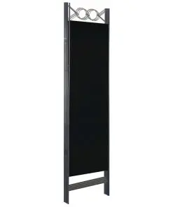 vidaXL 5-Panel Room Divider Black 200×180 cm