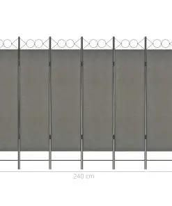 vidaXL 6-Panel Room Divider Anthracite 240×180 cm