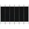vidaXL 6-Panel Room Divider Black 240×180 cm vidaXL 6-Panel Room Divider Black 240×180 cm