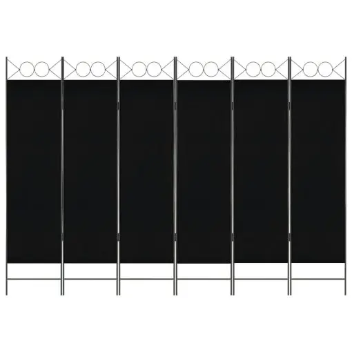 vidaXL 6-Panel Room Divider Black 240×180 cm