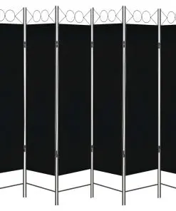 vidaXL 6-Panel Room Divider Black 240×180 cm