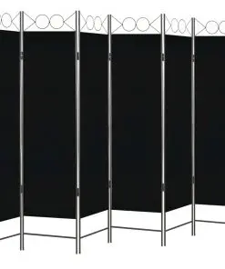 vidaXL 6-Panel Room Divider Black 240×180 cm