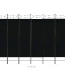 vidaXL 6-Panel Room Divider Black 240×180 cm