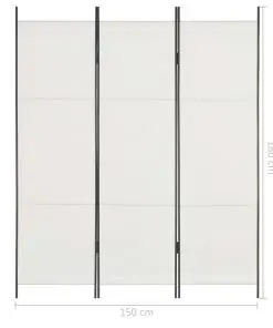 vidaXL 3-Panel Room Divider White 150×180 cm