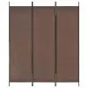 vidaXL 3-Panel Room Divider Brown 150×180 cm