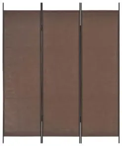 vidaXL 3-Panel Room Divider Brown 150×180 cm