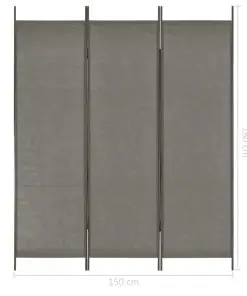 vidaXL 3-Panel Room Divider Anthracite 150×180 cm