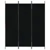 vidaXL 3-Panel Room Divider Black 150×180 cm