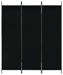 vidaXL 3-Panel Room Divider Black 150×180 cm