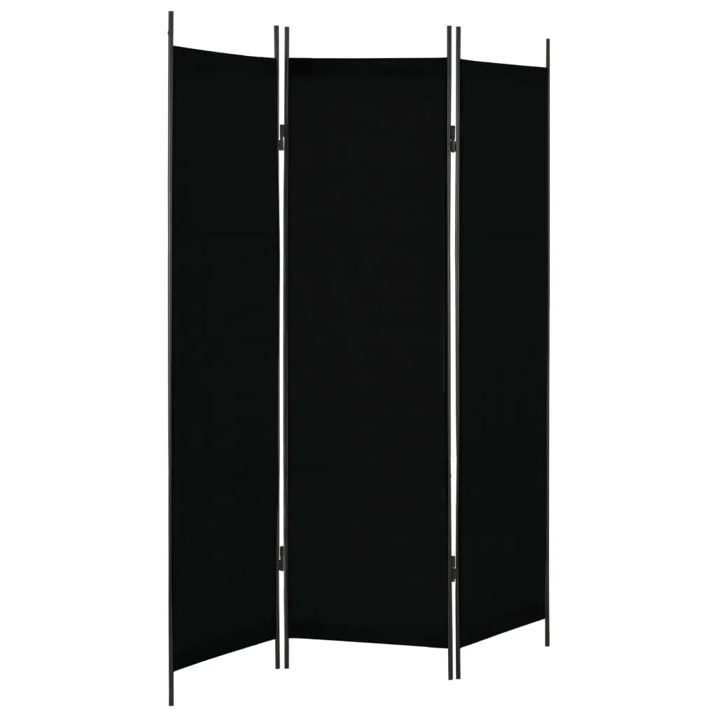 vidaXL 3-Panel Room Divider Black 150×180 cm