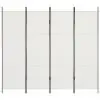 vidaXL 4-Panel Room Divider White 200×180 cm vidaXL 4-Panel Room Divider White 200×180 cm