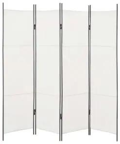 vidaXL 4-Panel Room Divider White 200×180 cm