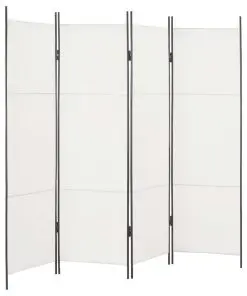 vidaXL 4-Panel Room Divider White 200×180 cm