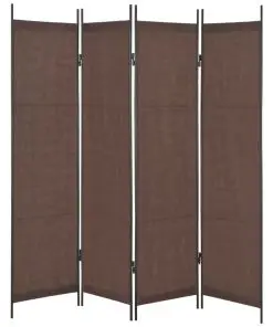 vidaXL 4-Panel Room Divider Brown 200×180 cm