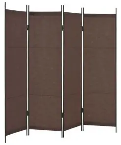 vidaXL 4-Panel Room Divider Brown 200×180 cm