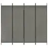 vidaXL 4-Panel Room Divider Anthracite 200×180 cm