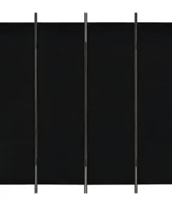 vidaXL 4-Panel Room Divider Black 200×180 cm
