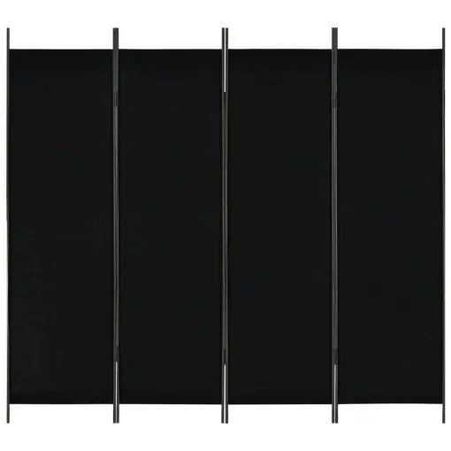 vidaXL 4-Panel Room Divider Black 200×180 cm