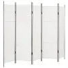 vidaXL 5-Panel Room Divider White 250×180 cm