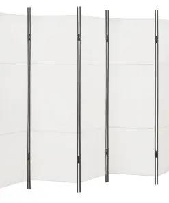 vidaXL 5-Panel Room Divider White 250×180 cm