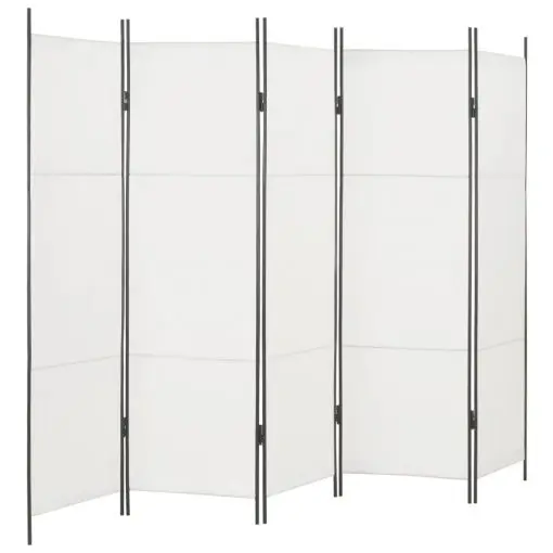 vidaXL 5-Panel Room Divider White 250×180 cm