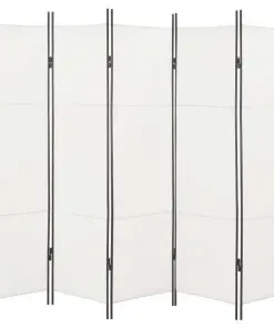 vidaXL 5-Panel Room Divider White 250×180 cm
