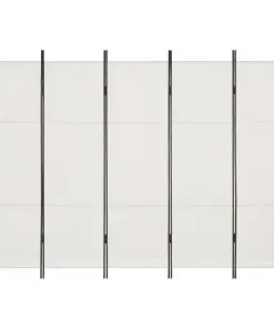 vidaXL 5-Panel Room Divider White 250×180 cm