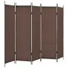 vidaXL 5-Panel Room Divider Brown 250×180 cm vidaXL 5-Panel Room Divider Brown 250×180 cm