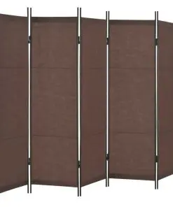 vidaXL 5-Panel Room Divider Brown 250×180 cm