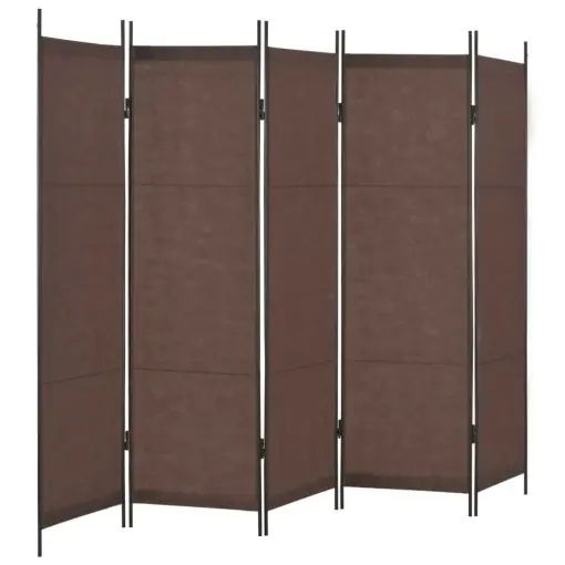 vidaXL 5-Panel Room Divider Brown 250×180 cm