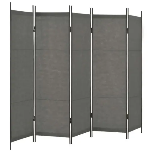 vidaXL 5-Panel Room Divider Anthtracite 250×180 cm