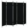 vidaXL 5-Panel Room Divider Black 250×180 cm vidaXL 5-Panel Room Divider Black 250×180 cm