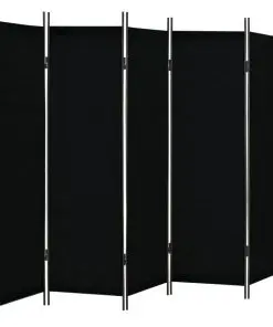 vidaXL 5-Panel Room Divider Black 250×180 cm