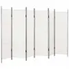 vidaXL 6-Panel Room Divider White 300×180 cm