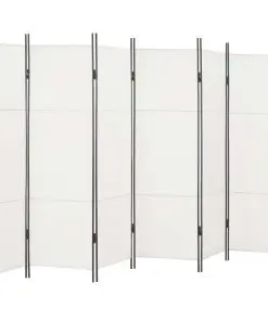 vidaXL 6-Panel Room Divider White 300×180 cm