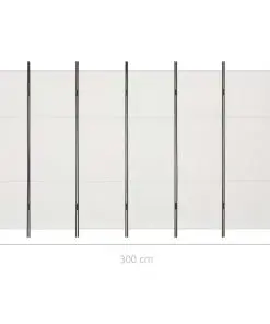 vidaXL 6-Panel Room Divider White 300×180 cm