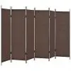 vidaXL 6-Panel Room Divider Brown 300×180 cm vidaXL 6-Panel Room Divider Brown 300×180 cm