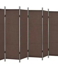 vidaXL 6-Panel Room Divider Brown 300×180 cm
